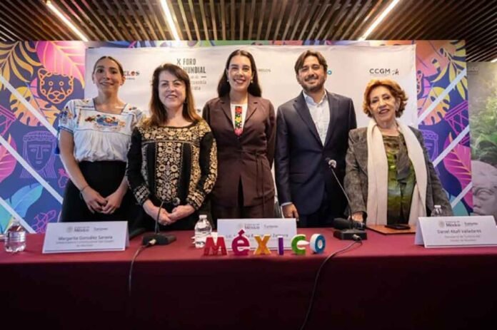 Durante la presentación del X Foro Mundial de la Gastronomía Mexicana